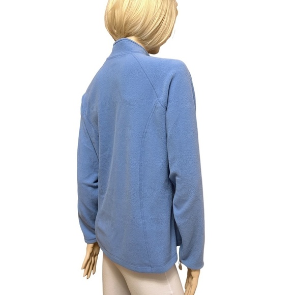 L.L. Bean Fleece ¼ zip popover Sweater Jacket Pullover Coat Sky Blue - Picture 7 of 13